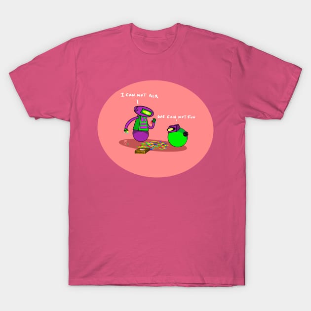 Robots vs. Balloons T-Shirt by monstrogogo